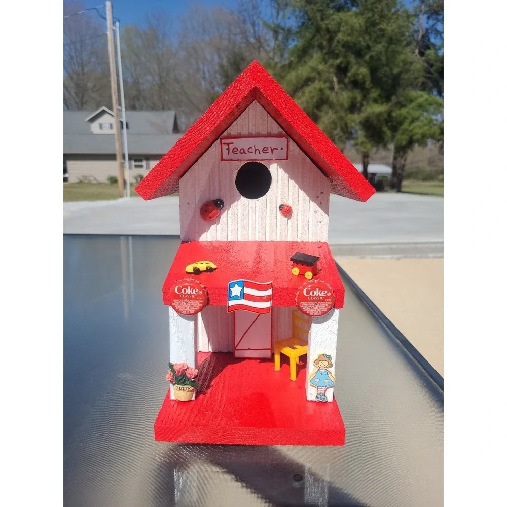 Teacher Theme Custom Made Brand New Bird House Amazing Detail & Color 11' by 11'